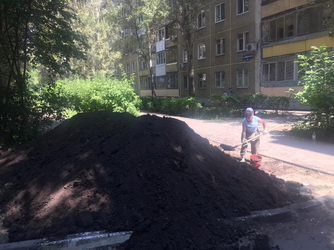 Дмитрий Кудинов помог жителям Октябрьского района в обустройстве цветника